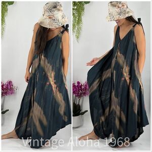 Pōʻalima Romper Charcoal Black/Taupe/Coral Tropical Boho Wide Leg Summer Beach